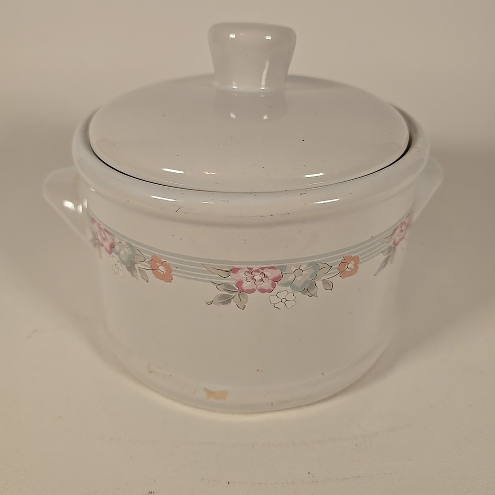 Vintage 1987 MOUNT CLEMENS Pottery Soup Crock Ceramic Pot with Lid 7.5" x 5"